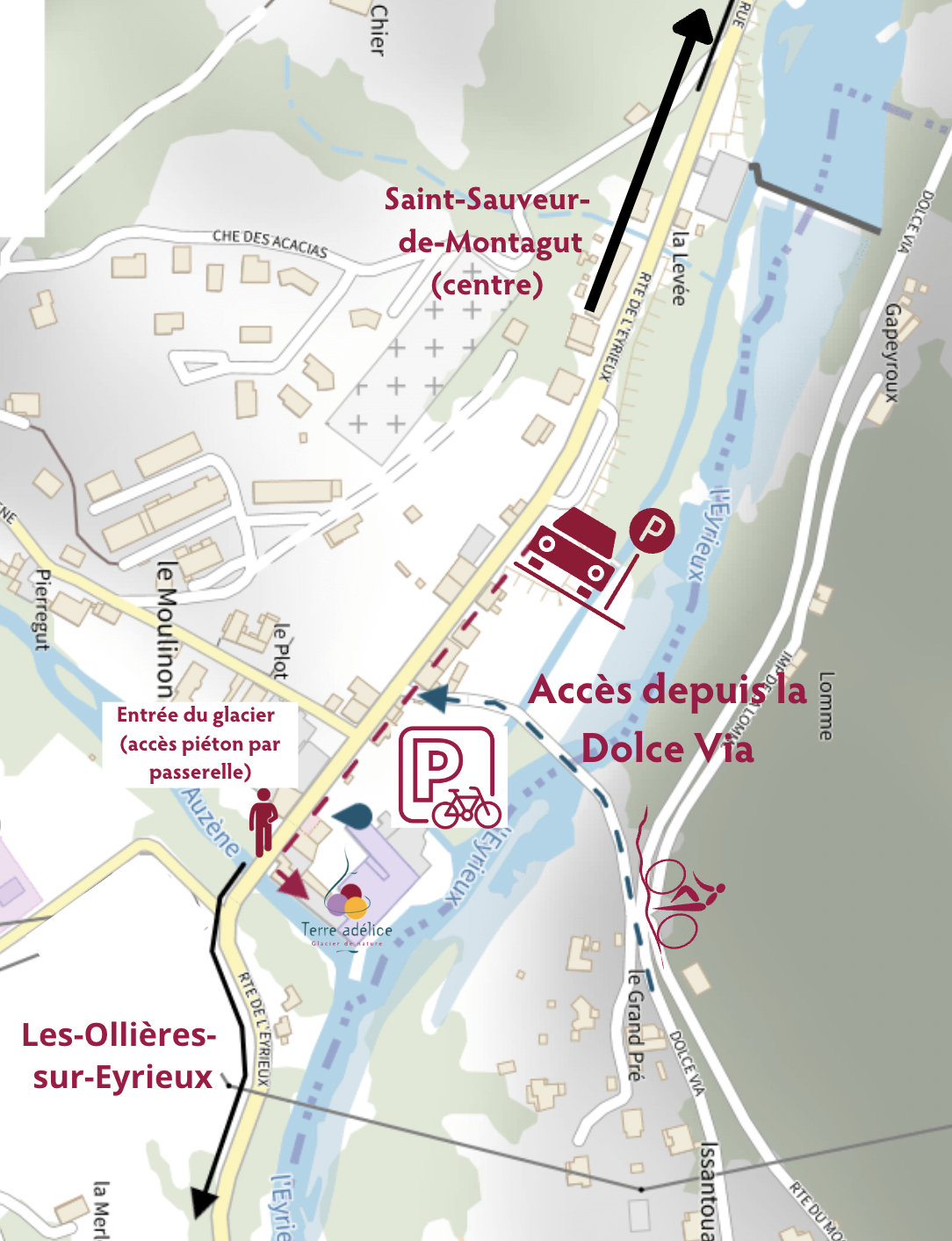 Plan d'accès au Moulinon